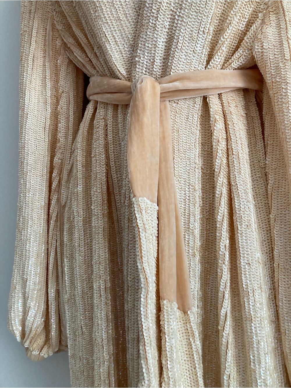 Retrofete Light Peach Gabrielle Wrap Style Robe Cardigan Mini Dress, Sz S - Picture 8 of 16